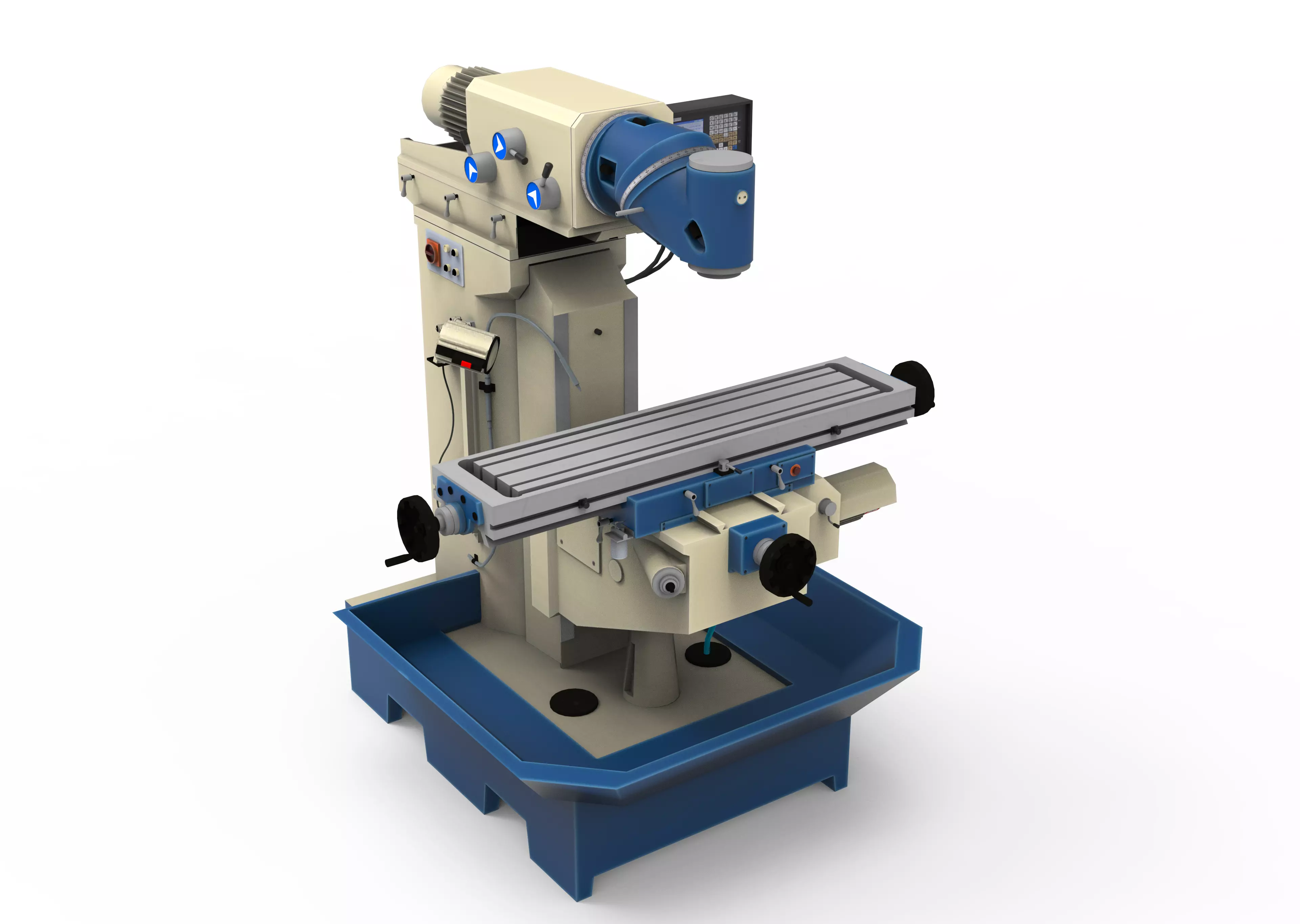 Milling Machine VR  Low-poly 3D model_0