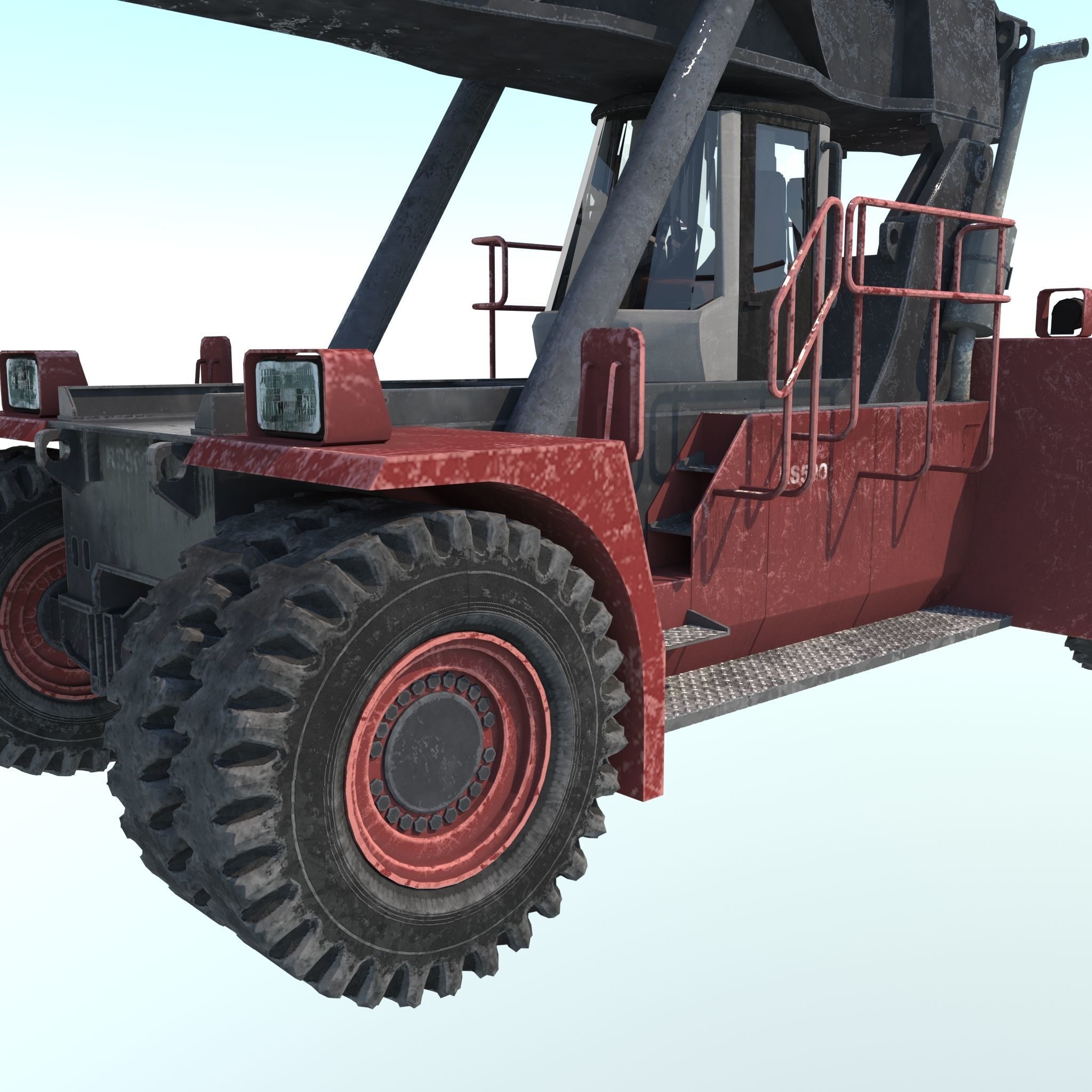 Container Loader Low-poly 3D model_1