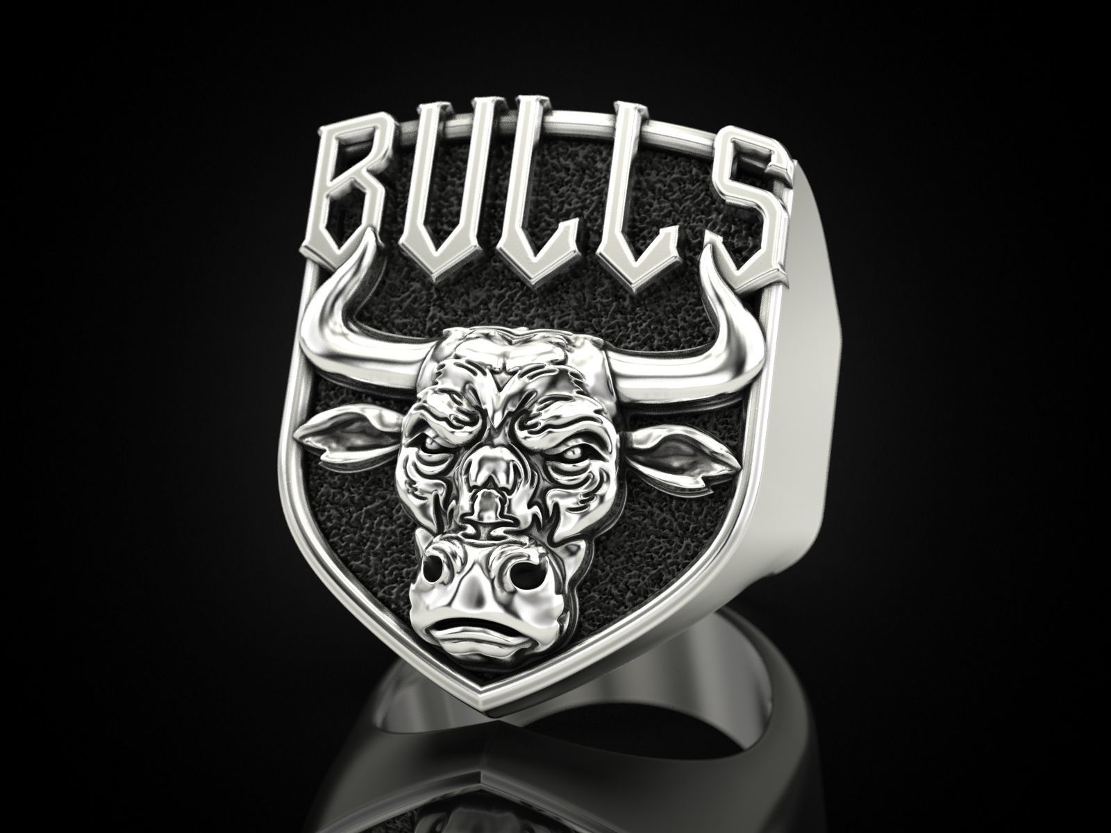 Ring bull head 3D print model_2