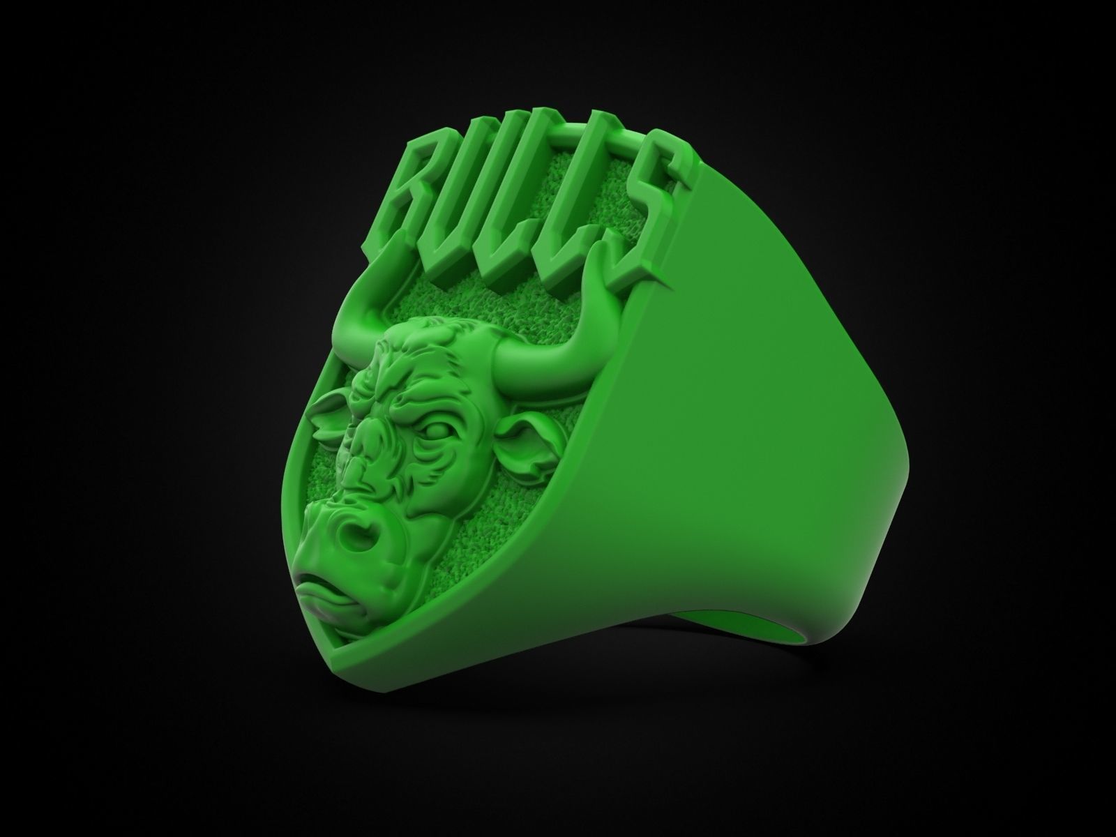 Ring bull head 3D print model_13