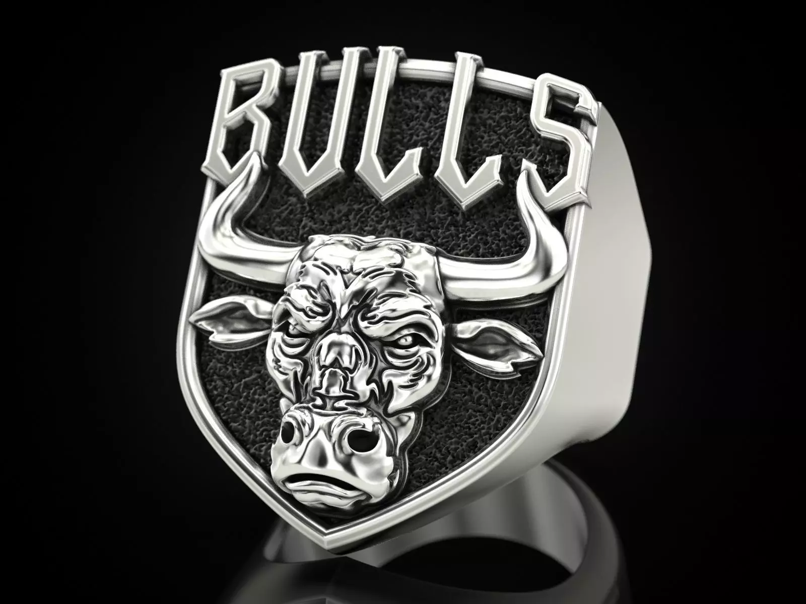 Ring bull head 3D print model_0
