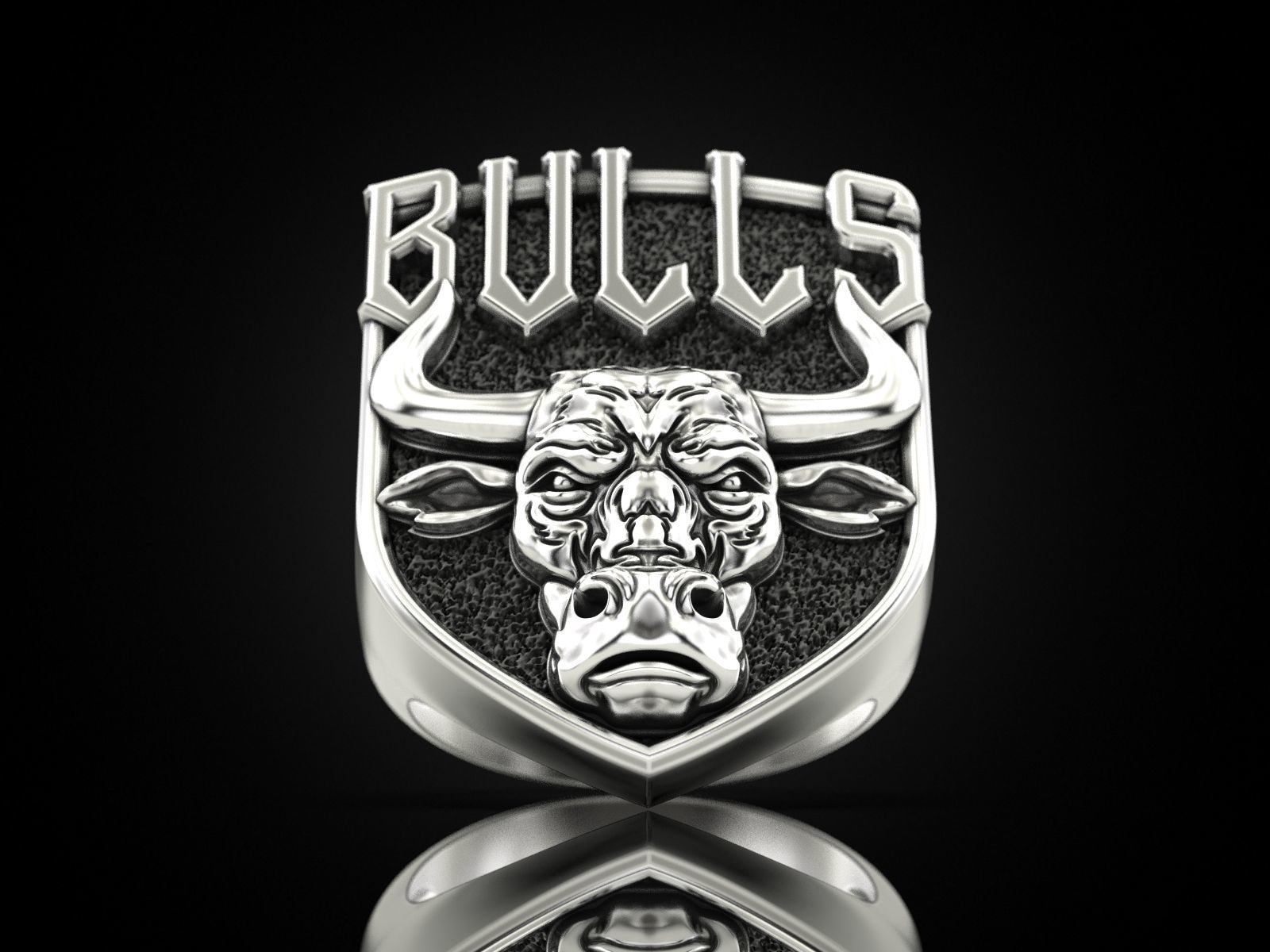 Ring bull head 3D print model_3