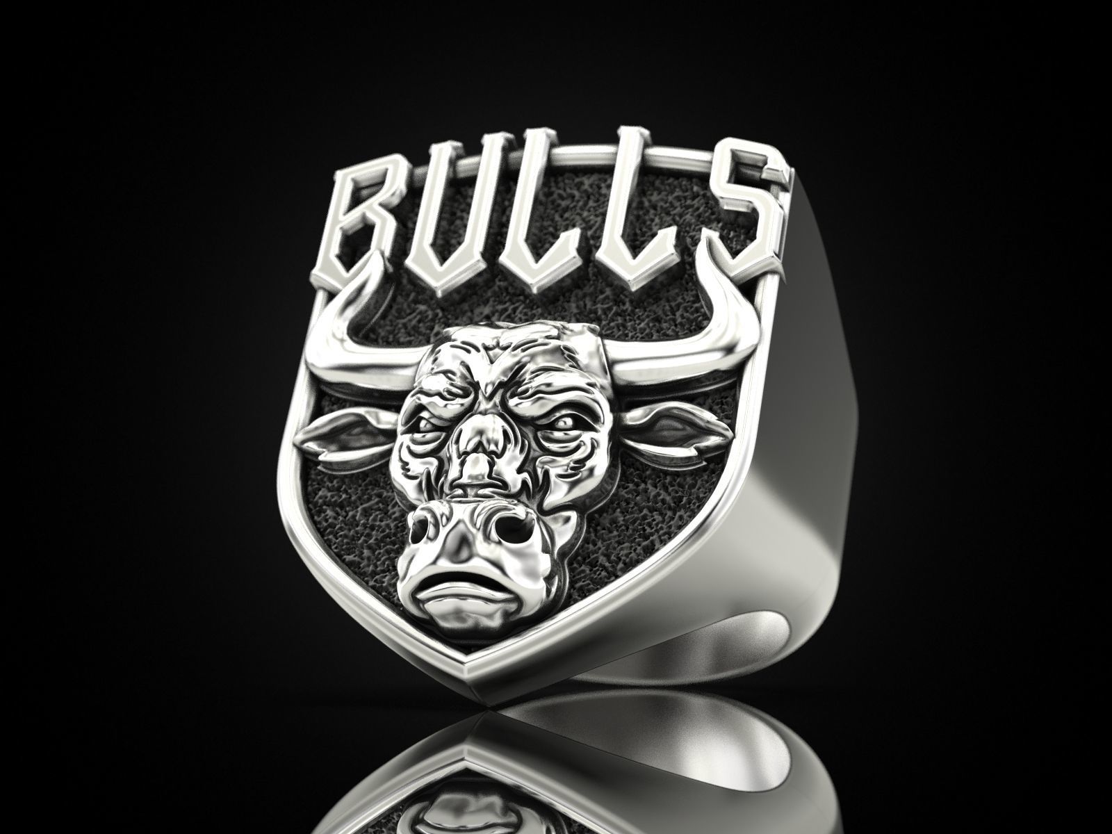 Ring bull head 3D print model_5