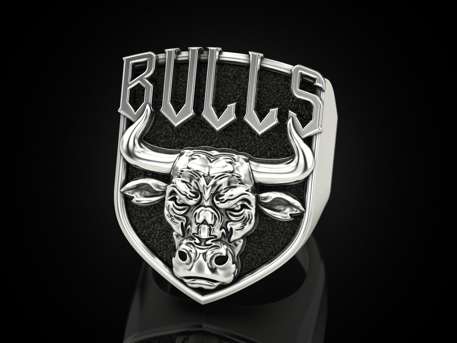 Ring bull head 3D print model_4