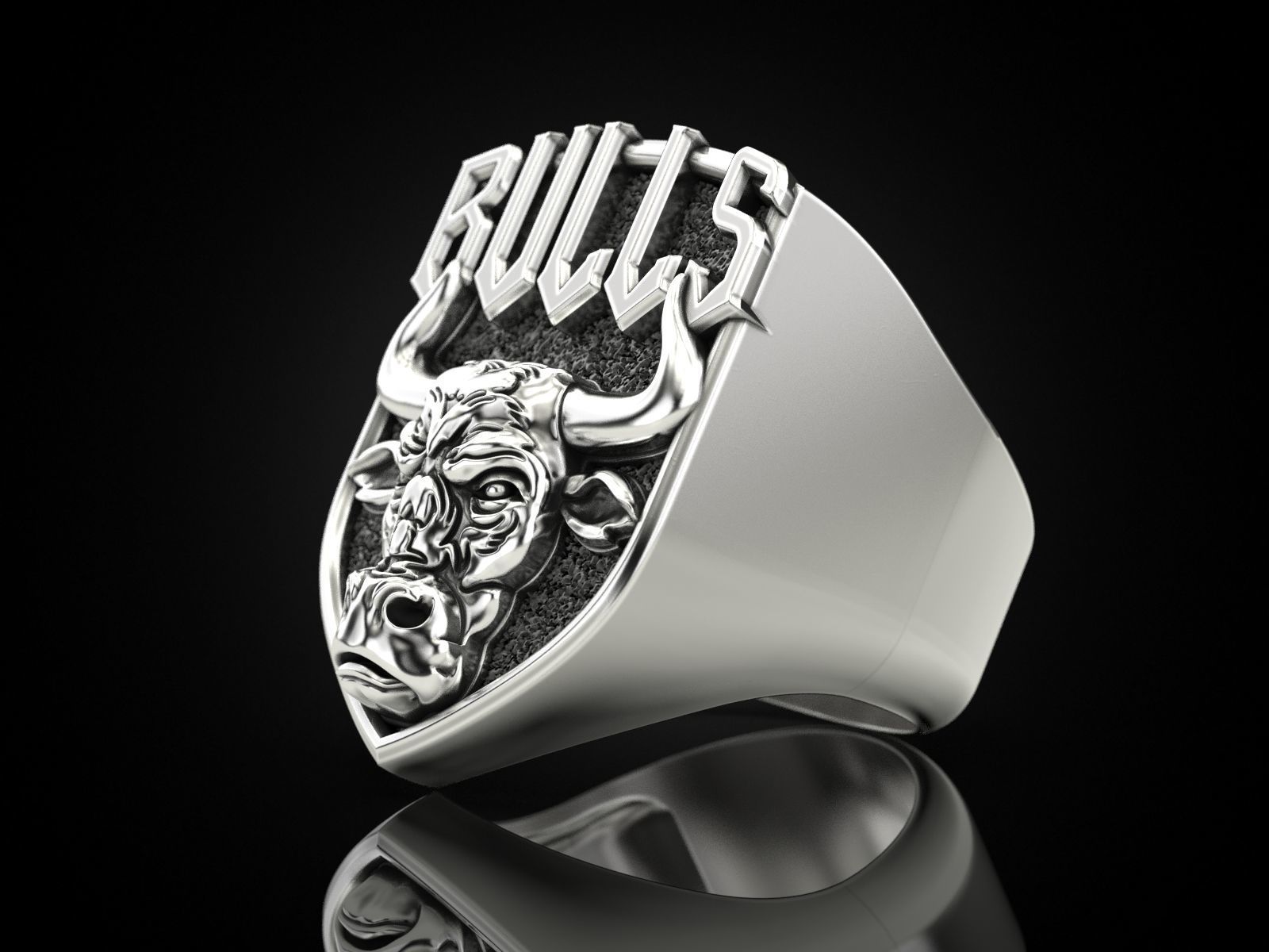 Ring bull head 3D print model_6
