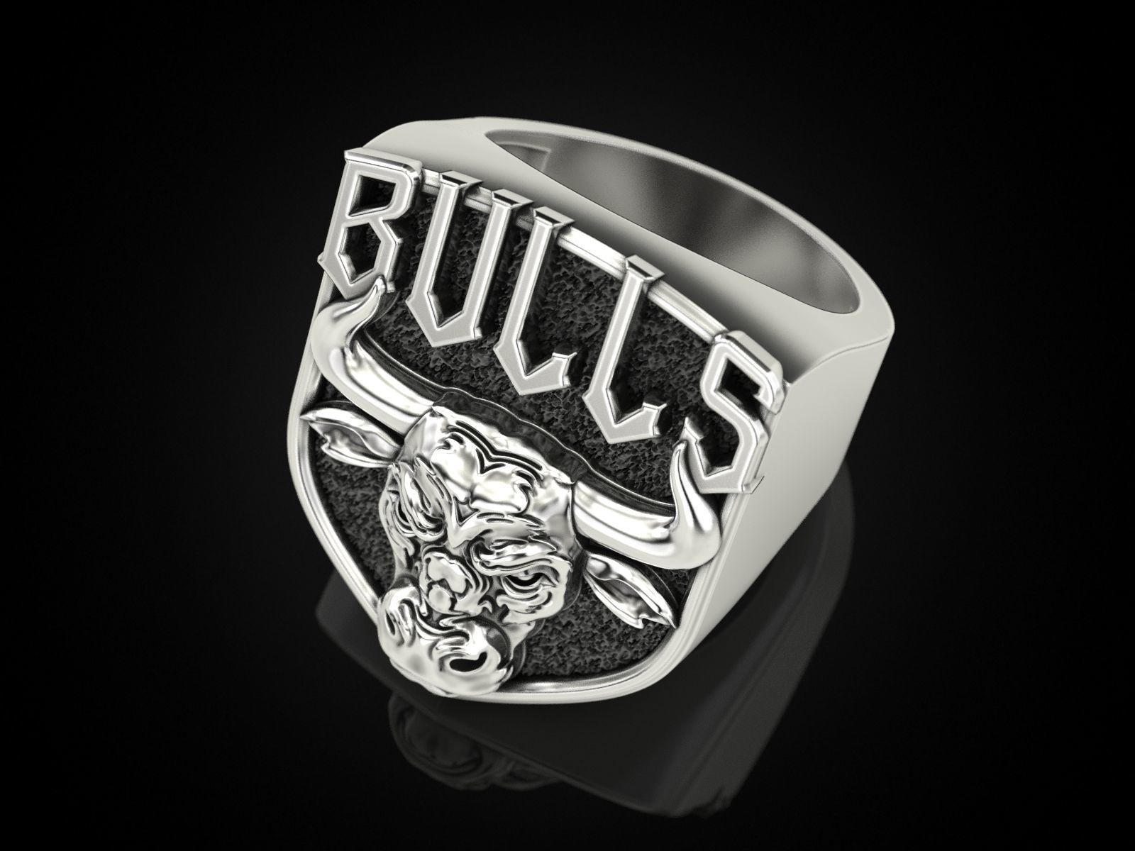 Ring bull head 3D print model_10
