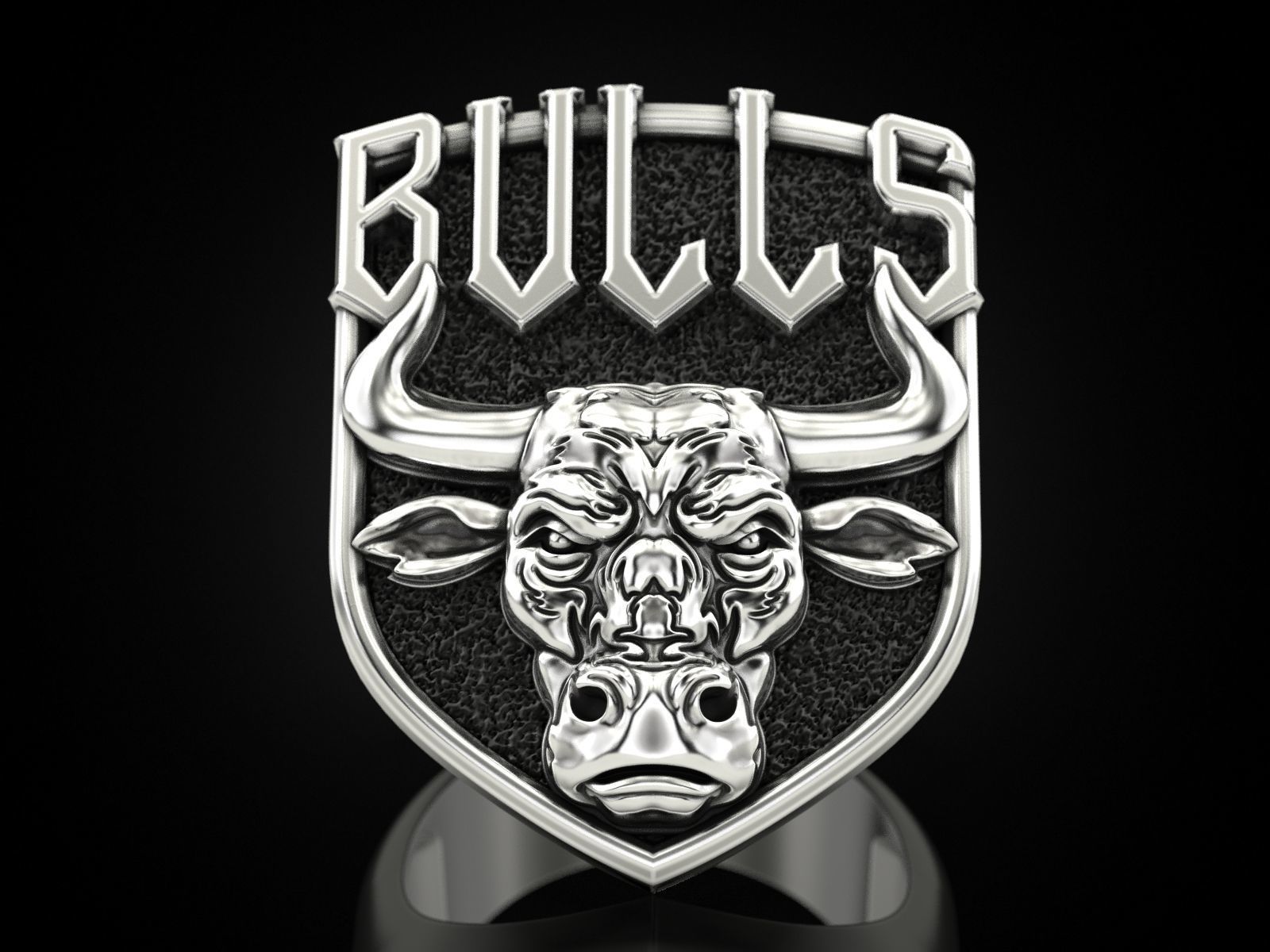 Ring bull head 3D print model_1