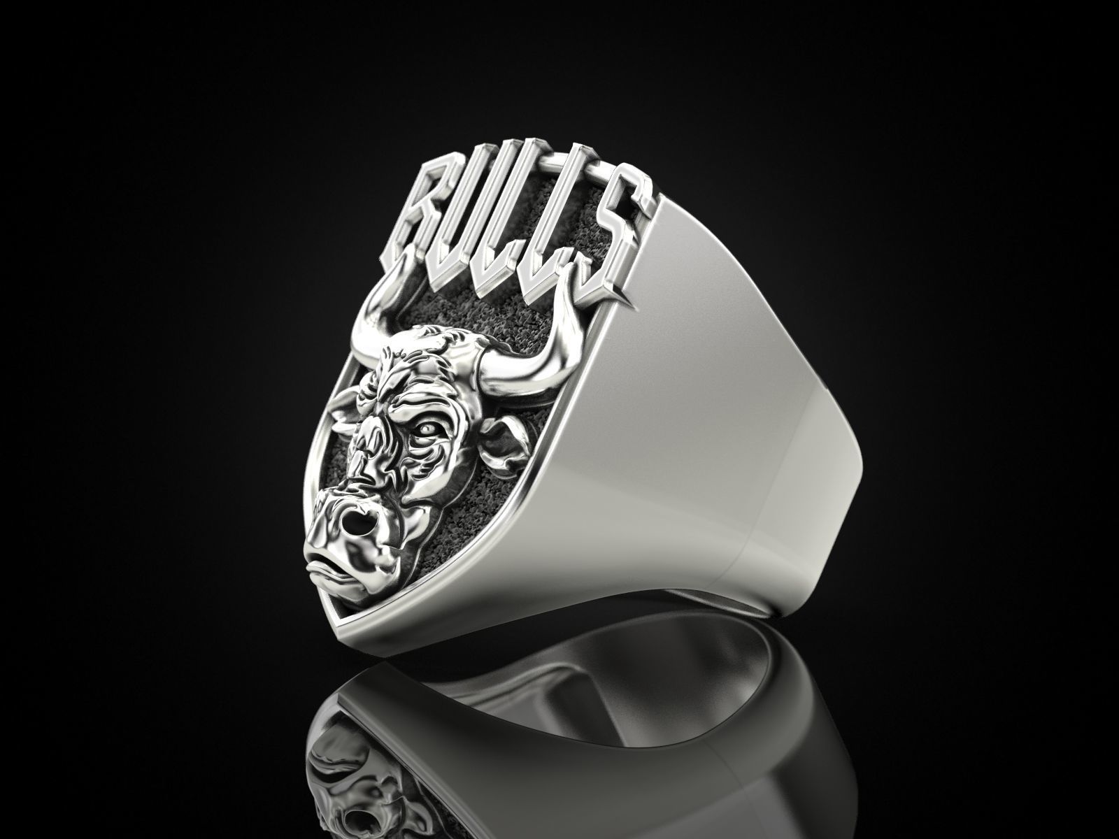 Ring bull head 3D print model_8