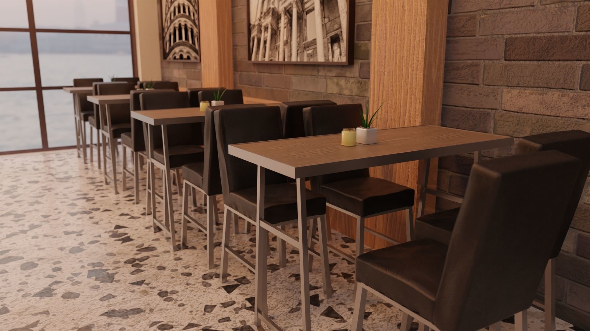 Cafe Interior 3D model_4
