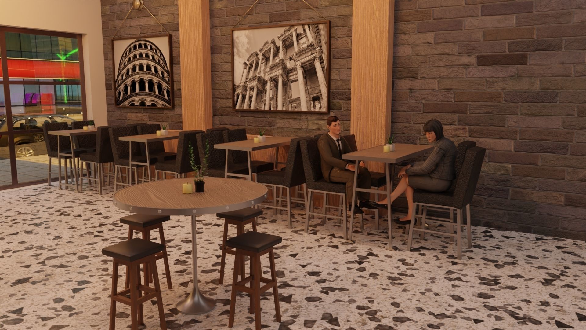 Cafe Interior 3D model_1