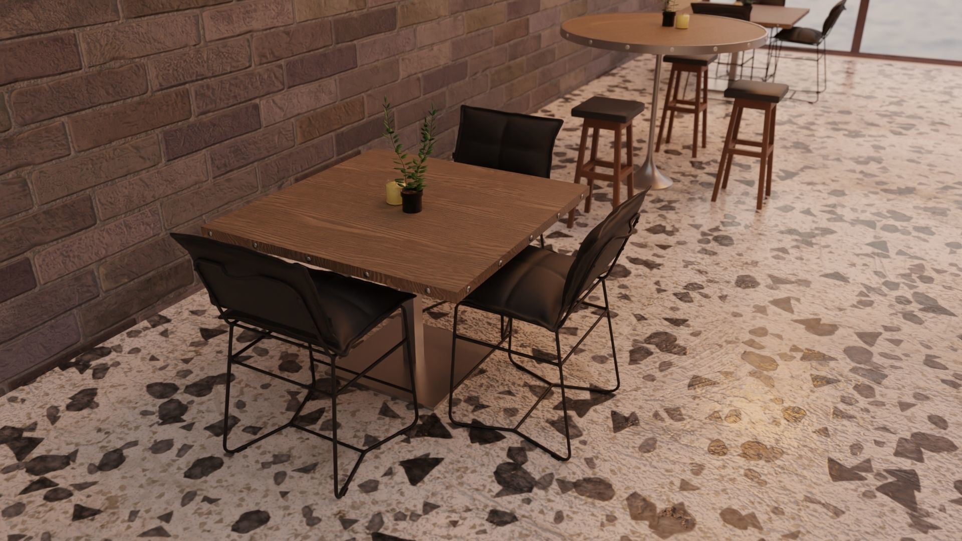 Cafe Interior 3D model_6