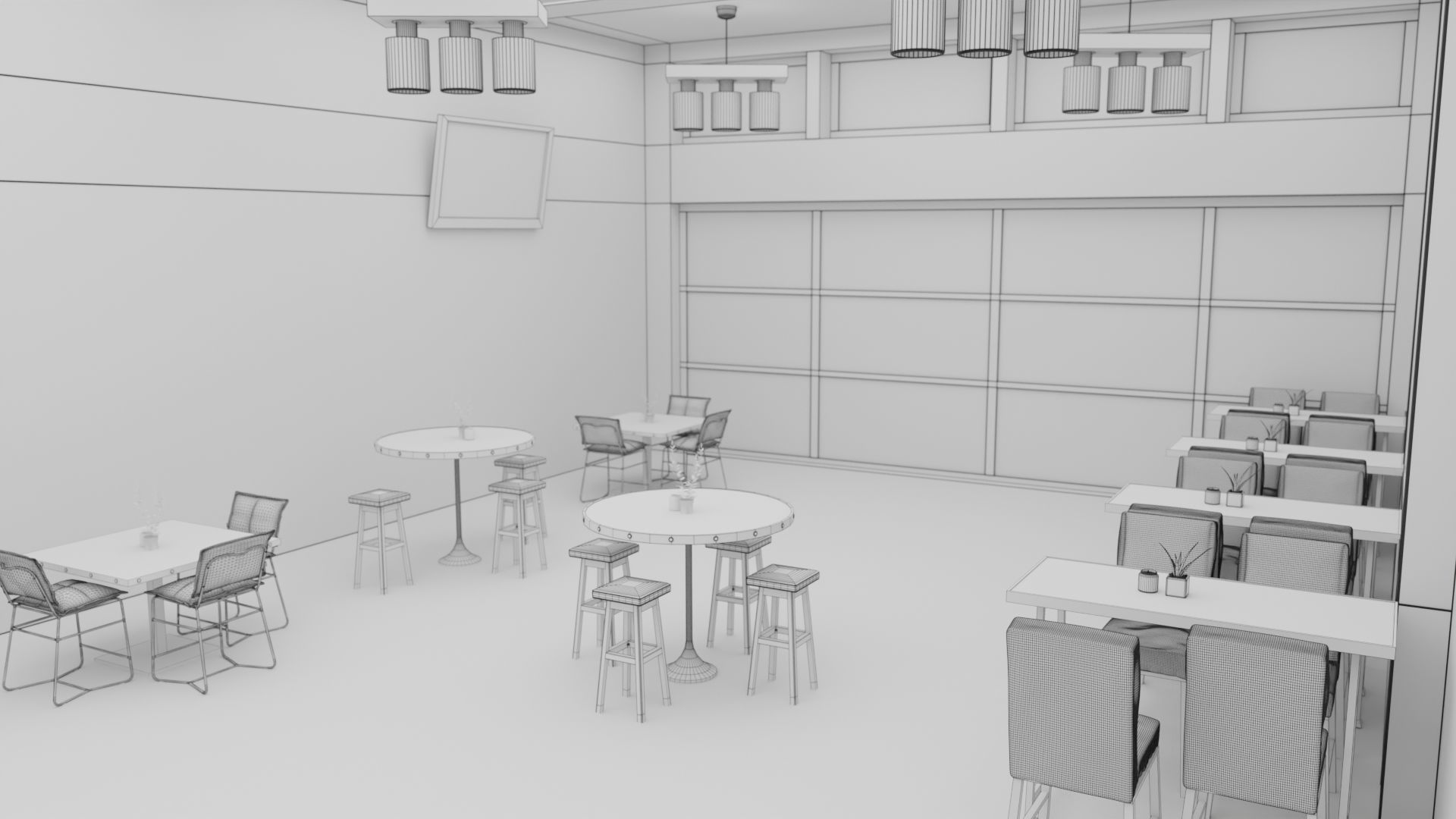 Cafe Interior 3D model_9