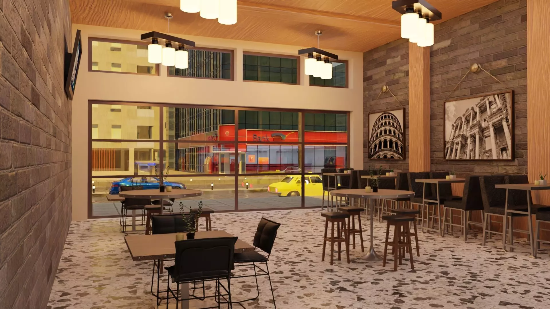 Cafe Interior 3D model_0