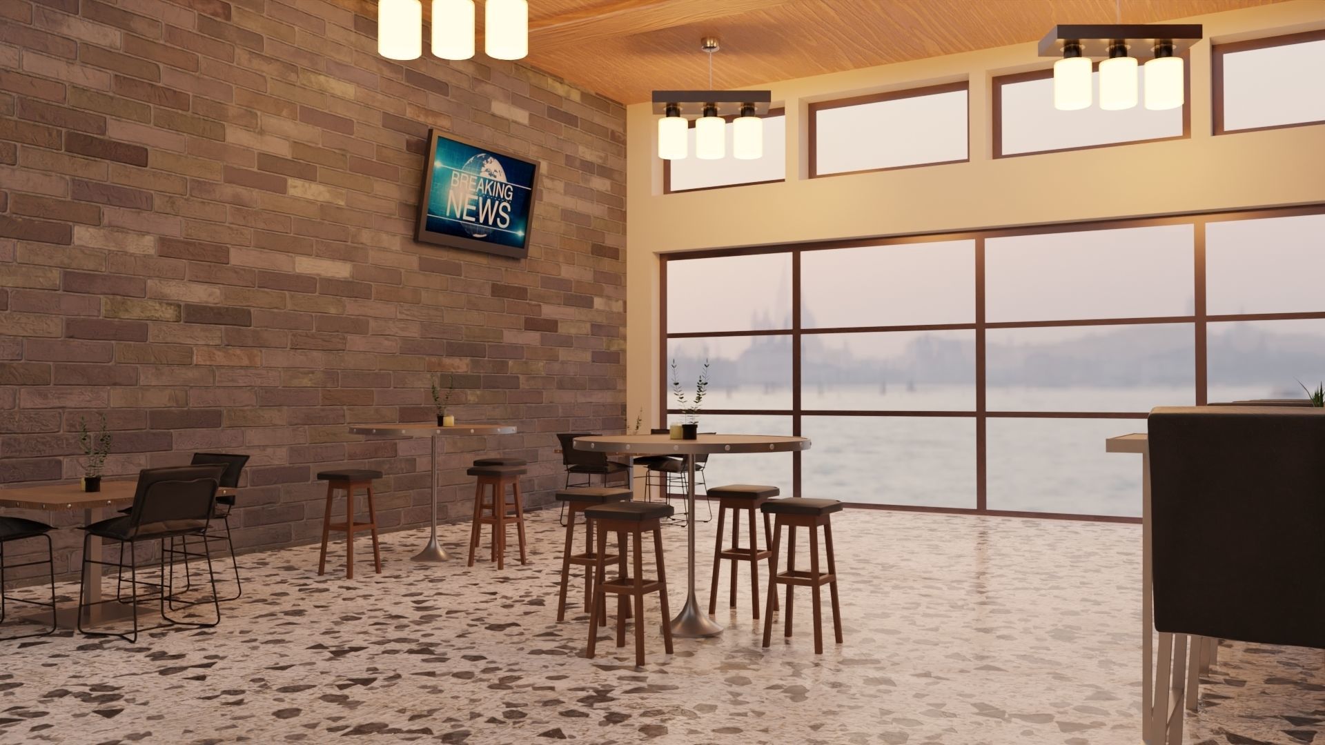 Cafe Interior 3D model_3