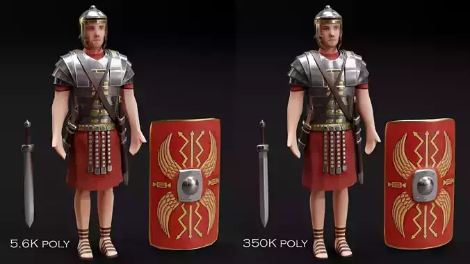 Roman Soldier 1 Low-poly 3D model