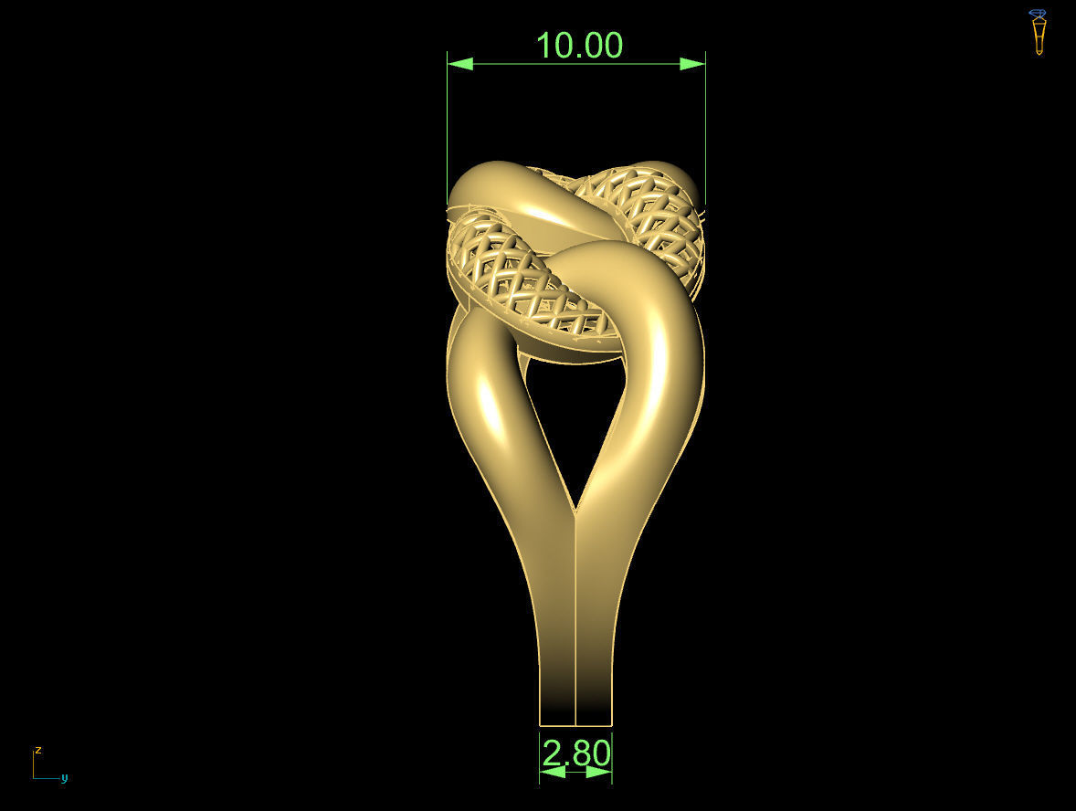 cuban chain woman ring 3D Model Collection_18