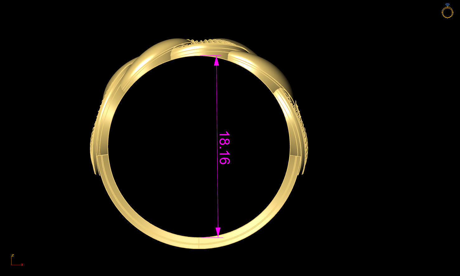 cuban chain woman ring 3D Model Collection_12