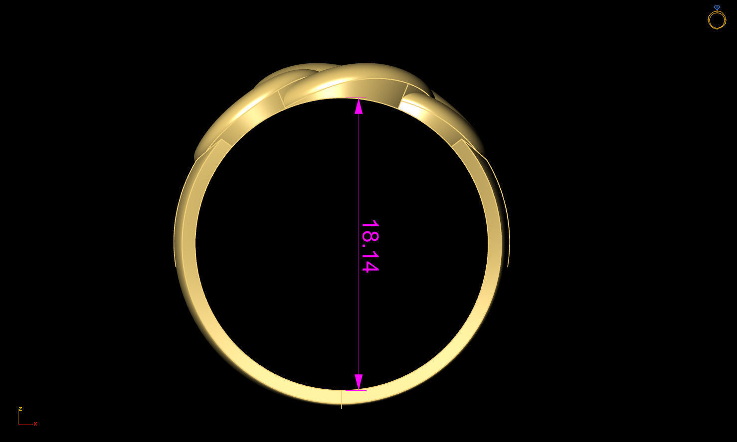 cuban chain woman ring 3D Model Collection_22
