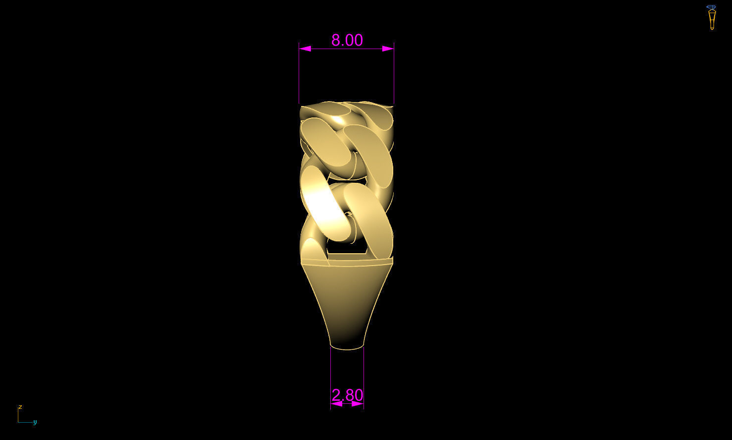 cuban chain woman ring 3D Model Collection_25