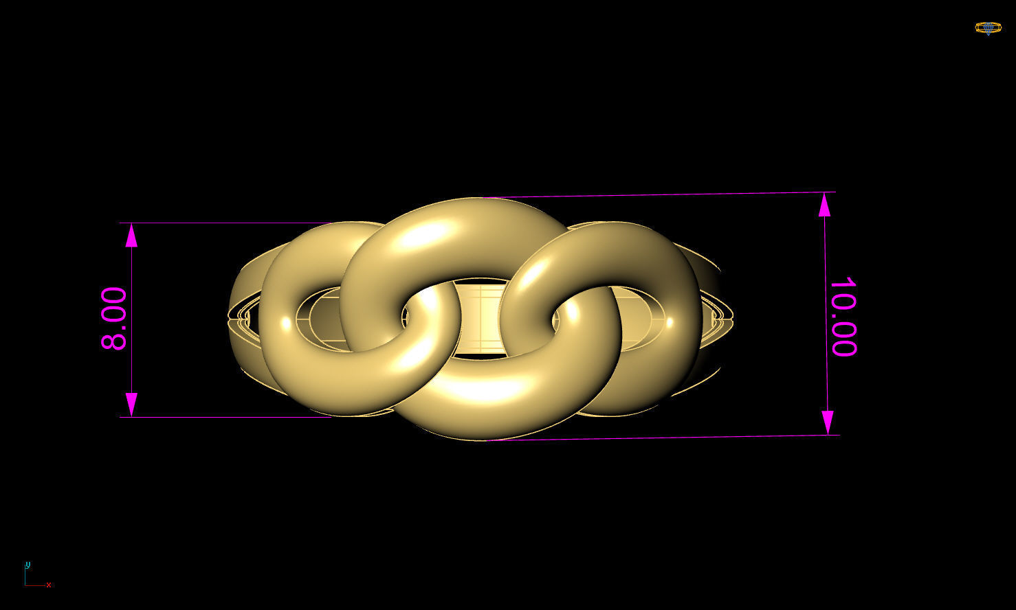 cuban chain woman ring 3D Model Collection_20