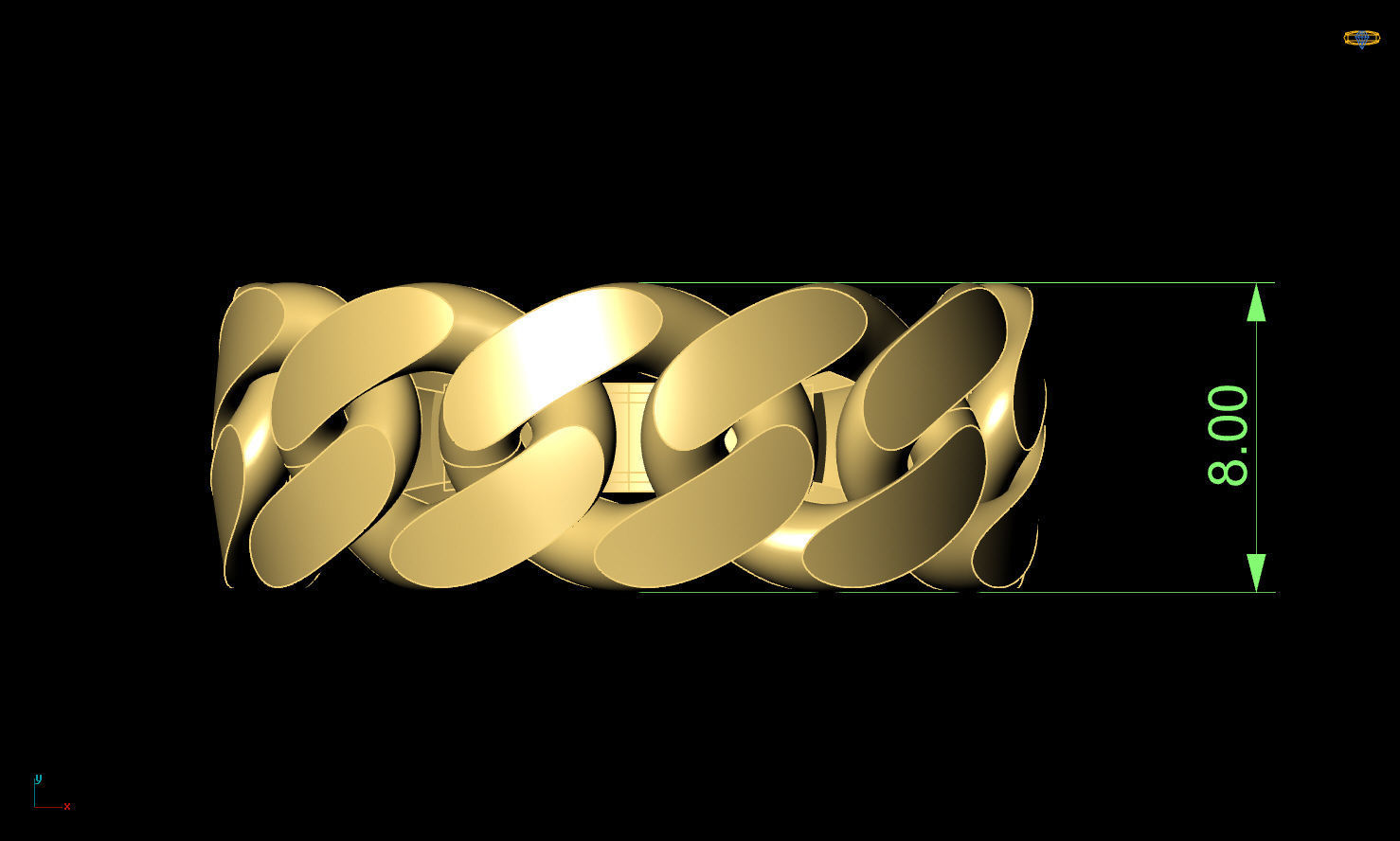 cuban chain woman ring 3D Model Collection_23