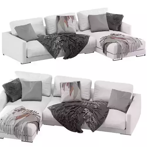 Flexform Magnum Chaise Longue Sofa Velvet