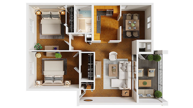 3D Floor Plan 01 3D model