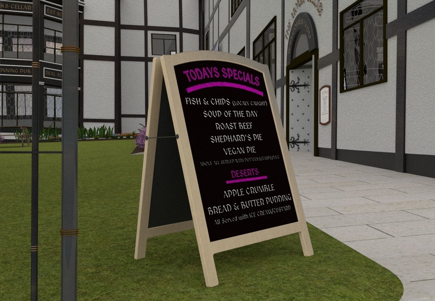 Pavement Board Free low-poly 3D model_11