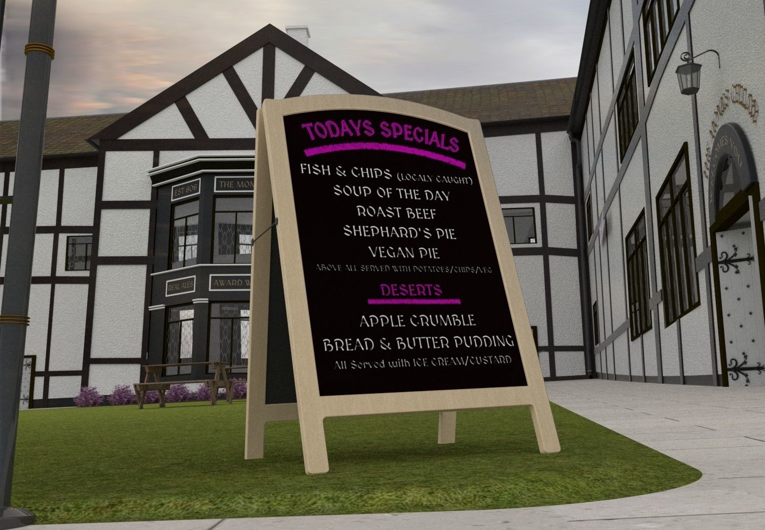 Pavement Board Free low-poly 3D model_12