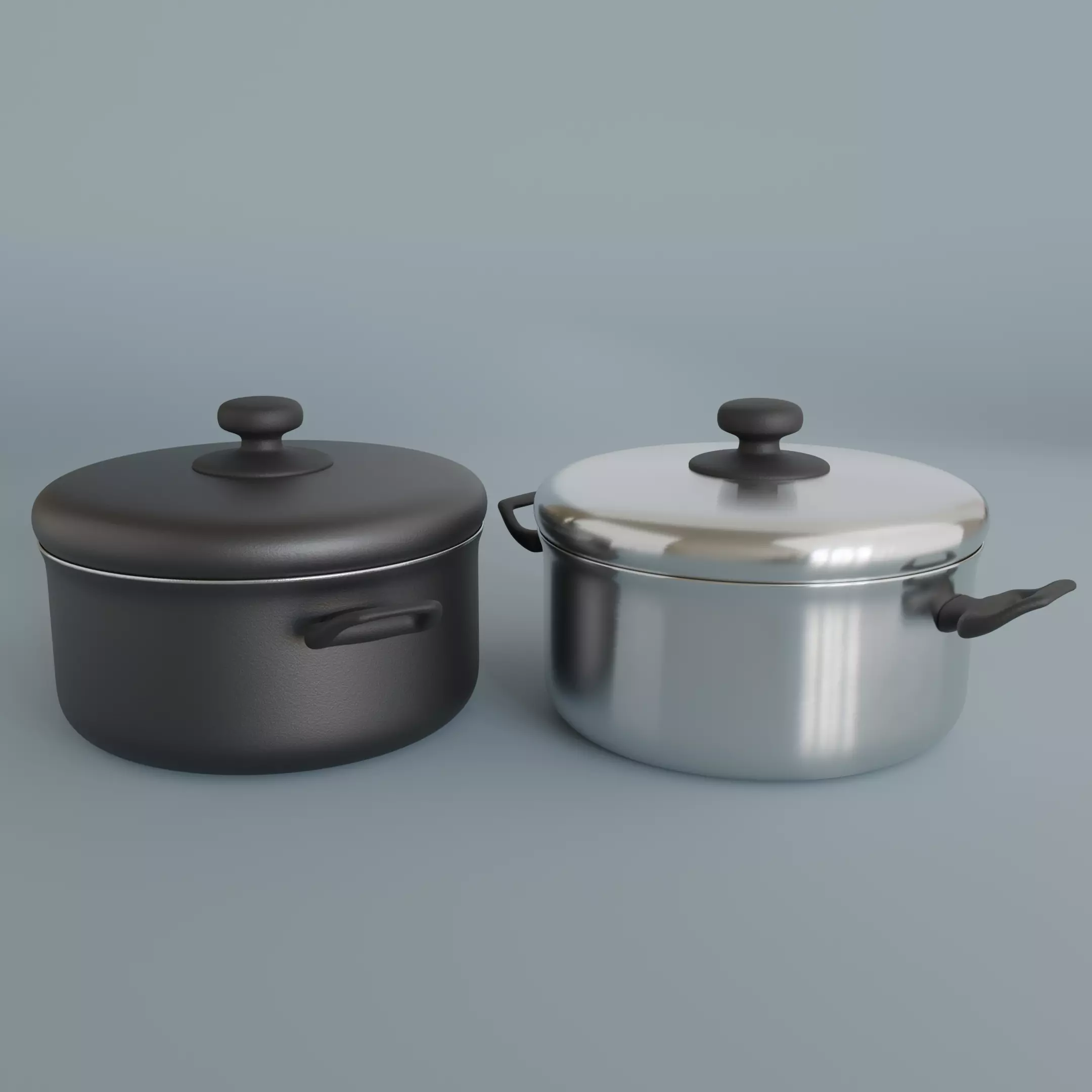 Cooking pot Low-poly 3D model_0
