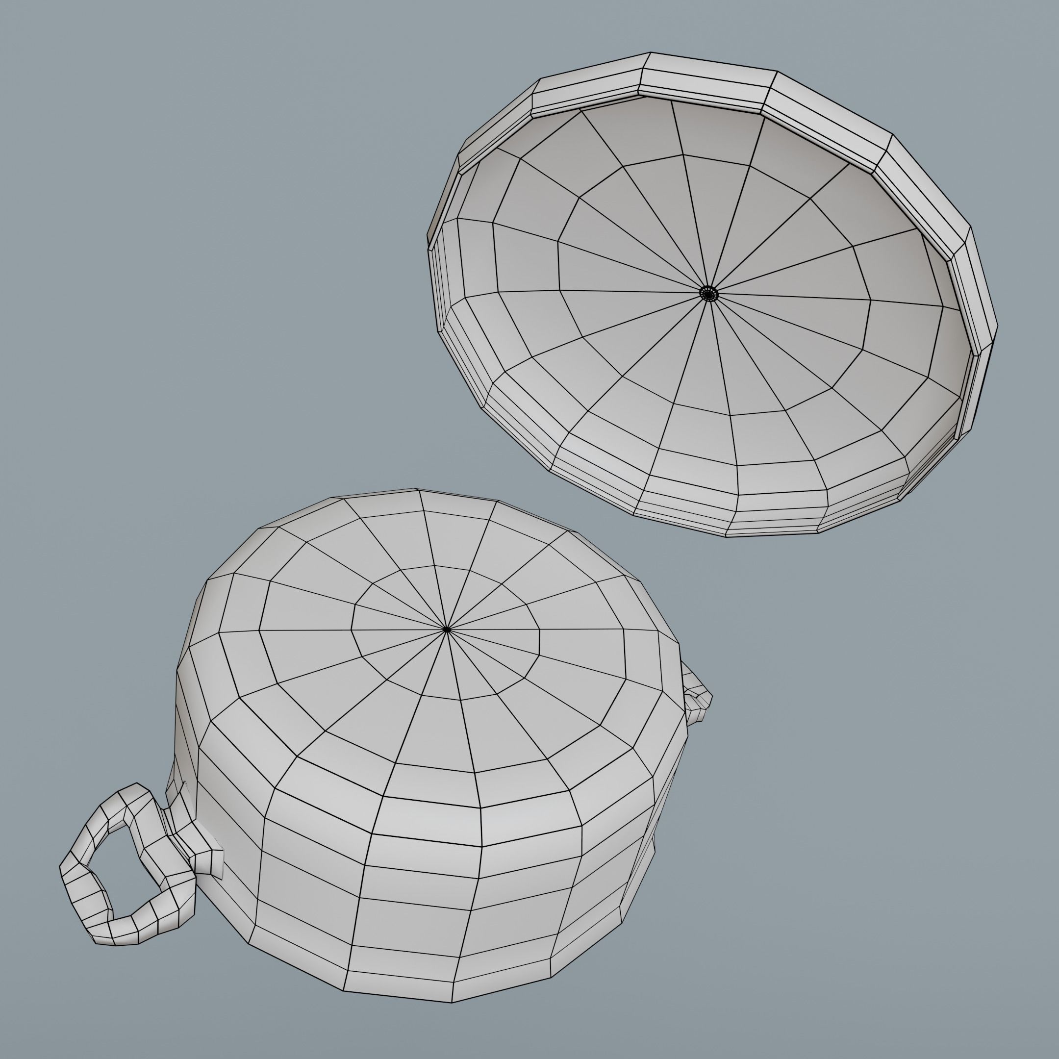 Cooking pot Low-poly 3D model_10