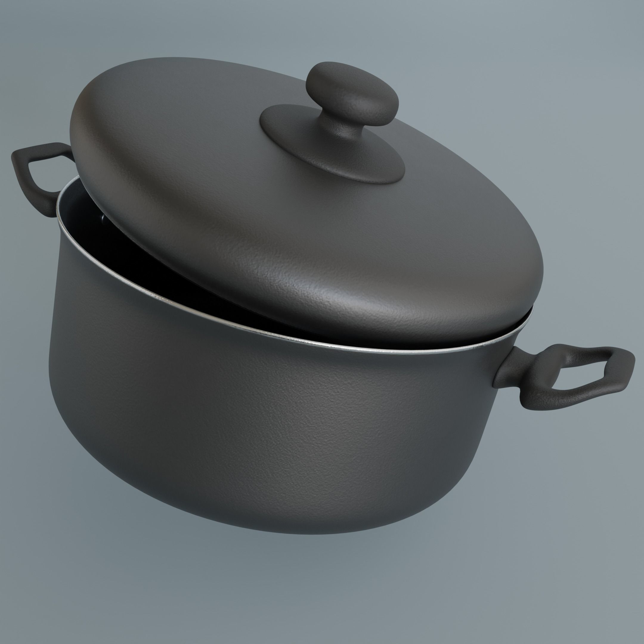 Cooking pot Low-poly 3D model_1