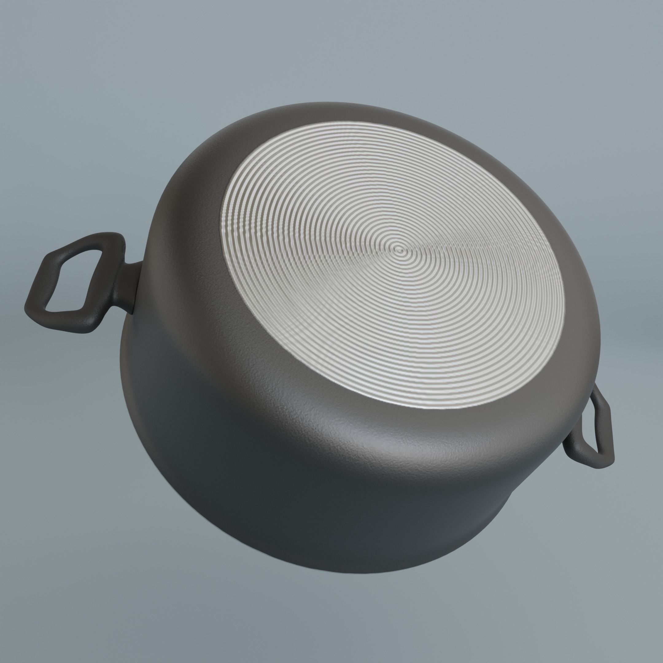 Cooking pot Low-poly 3D model_5