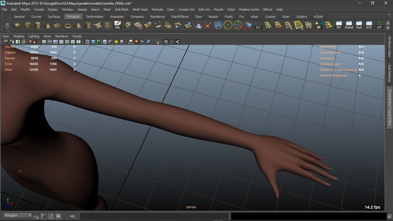 Janette cartoon female character 3D model_19