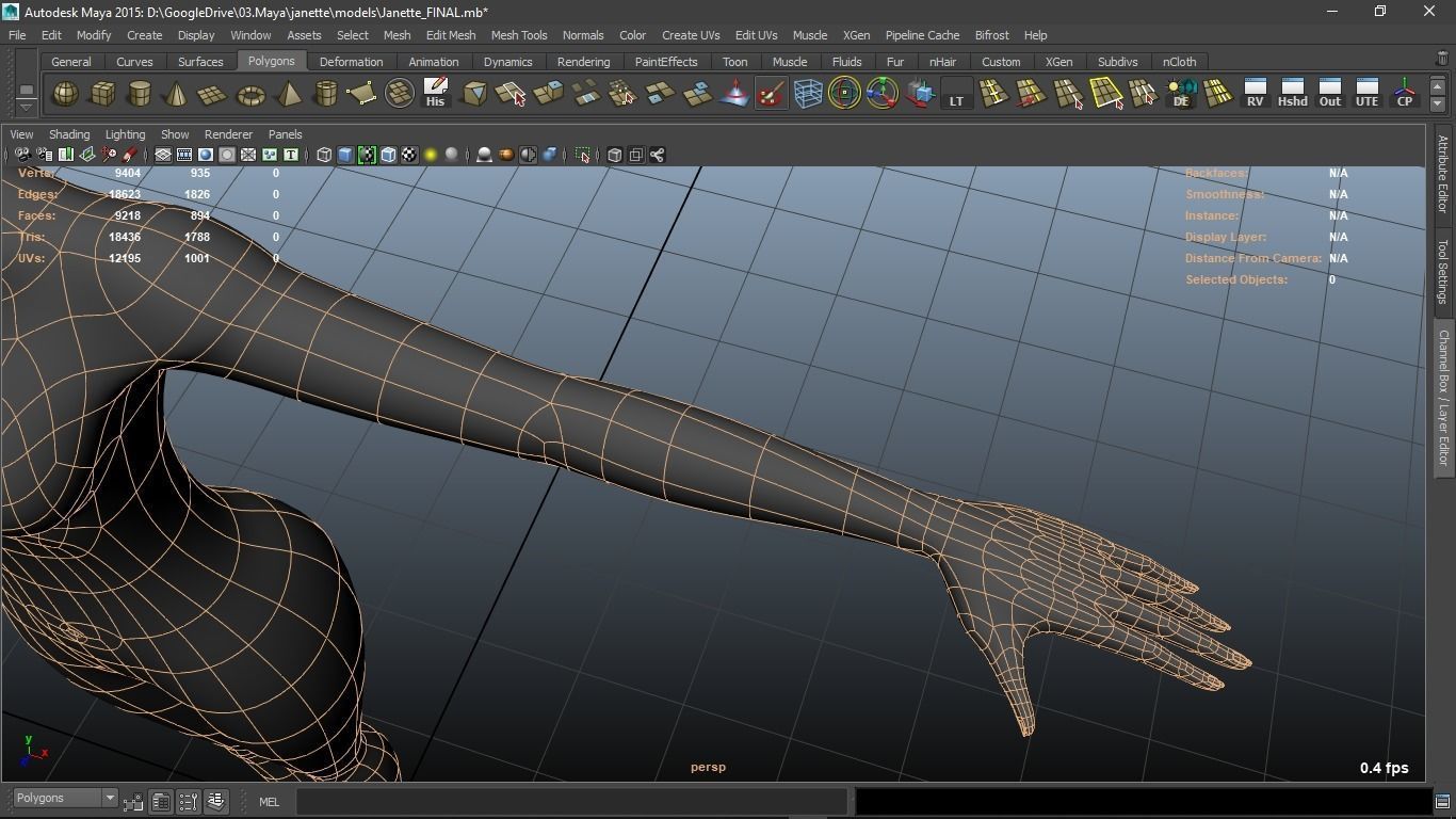Janette cartoon female character 3D model_20