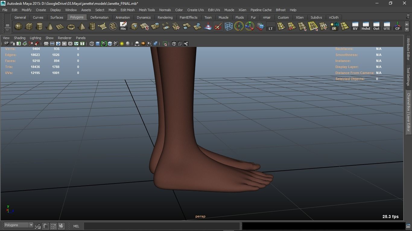 Janette cartoon female character 3D model_29