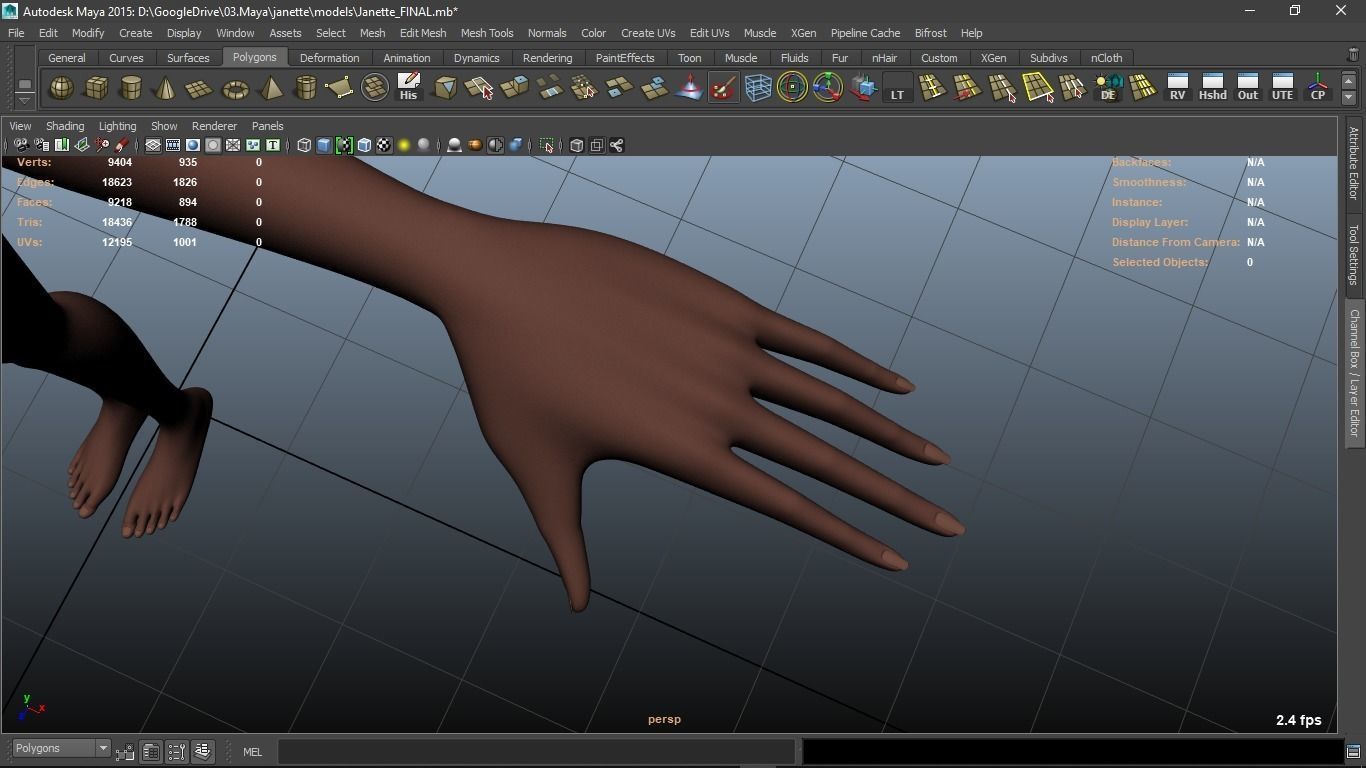 Janette cartoon female character 3D model_23