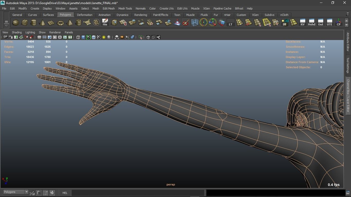 Janette cartoon female character 3D model_22