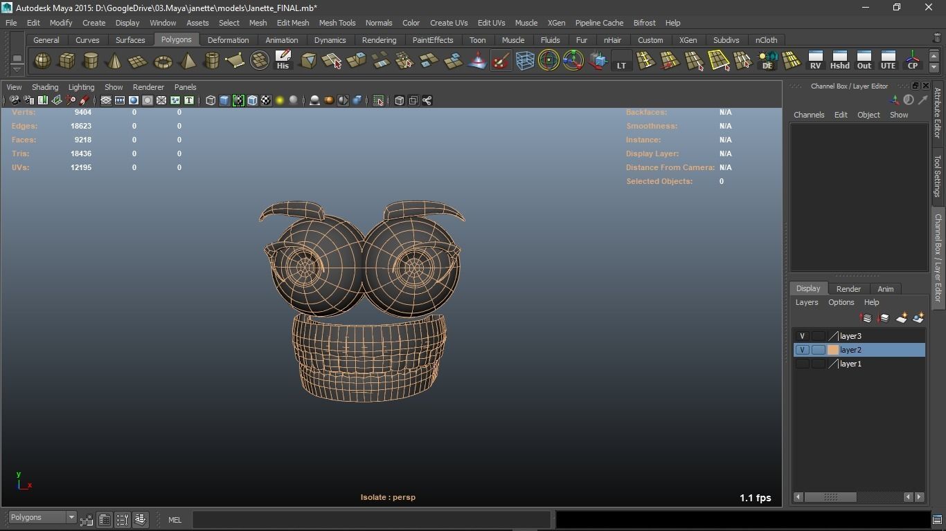Janette cartoon female character 3D model_32