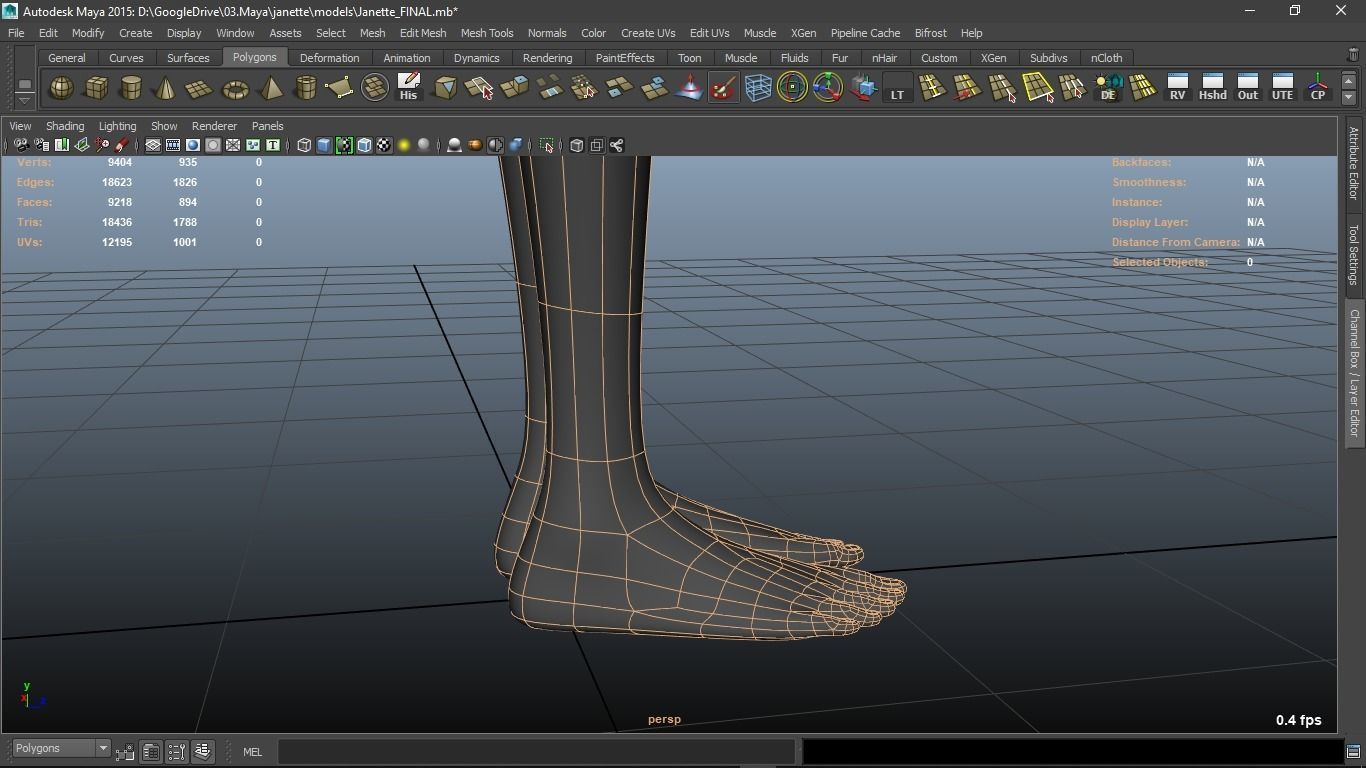 Janette cartoon female character 3D model_30