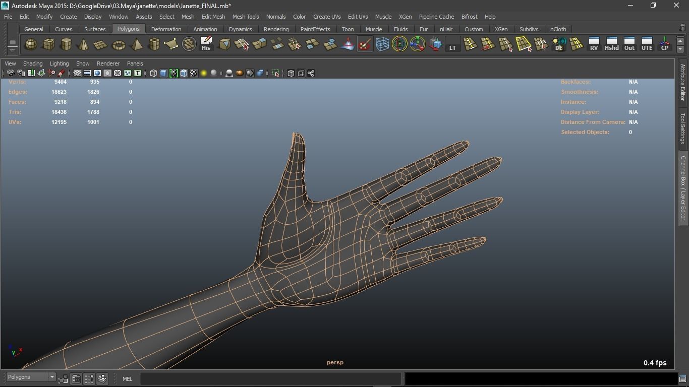 Janette cartoon female character 3D model_26