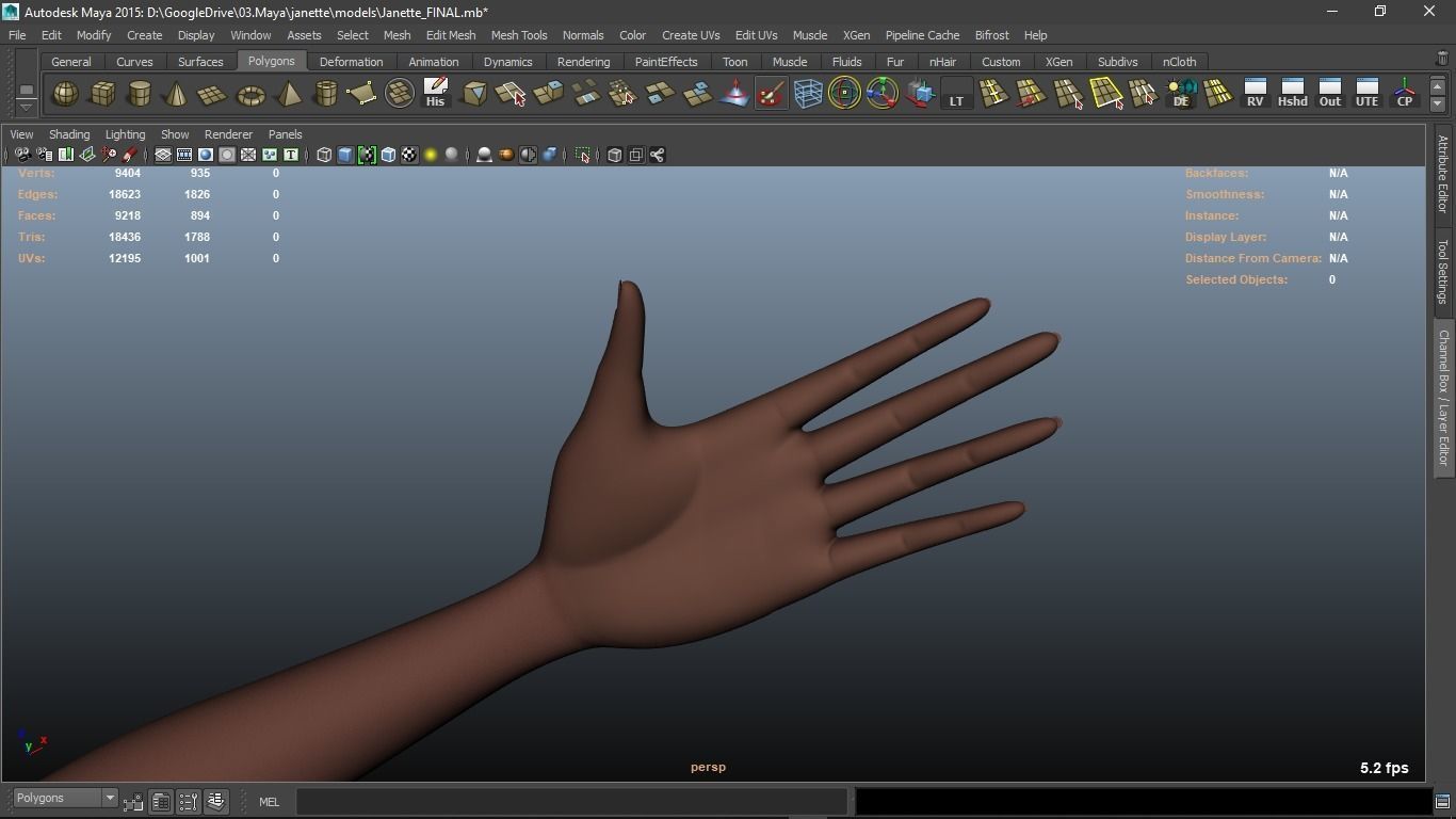 Janette cartoon female character 3D model_25