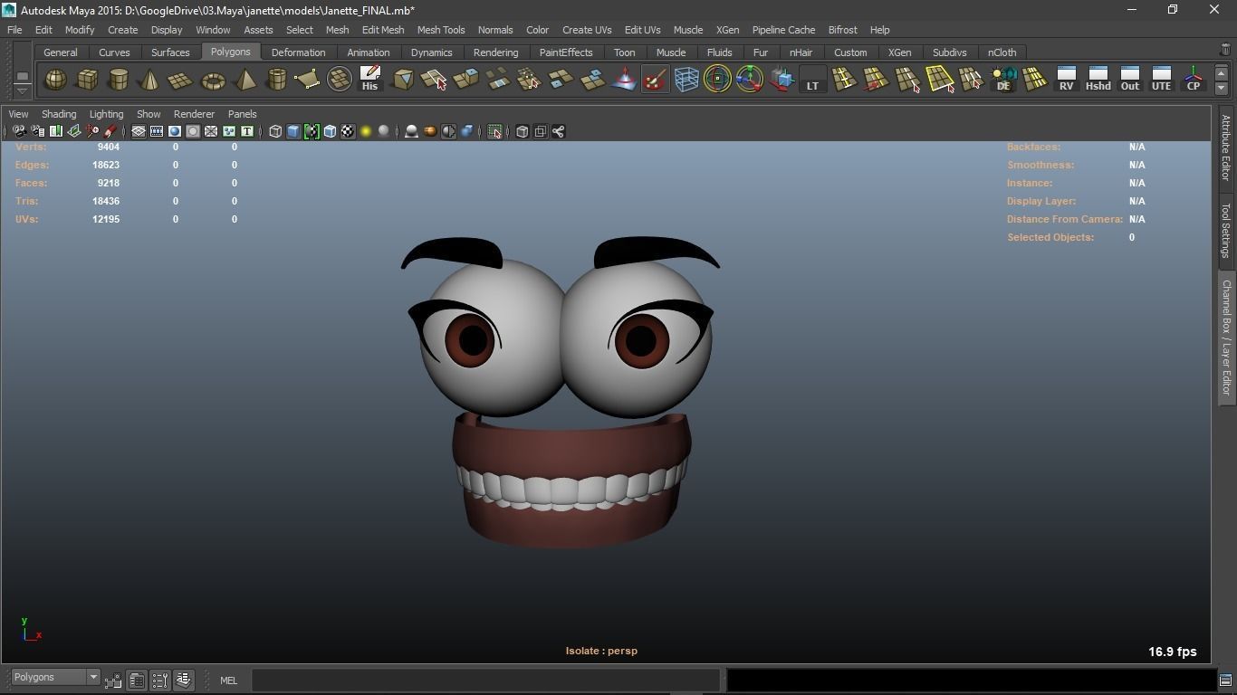 Janette cartoon female character 3D model_31