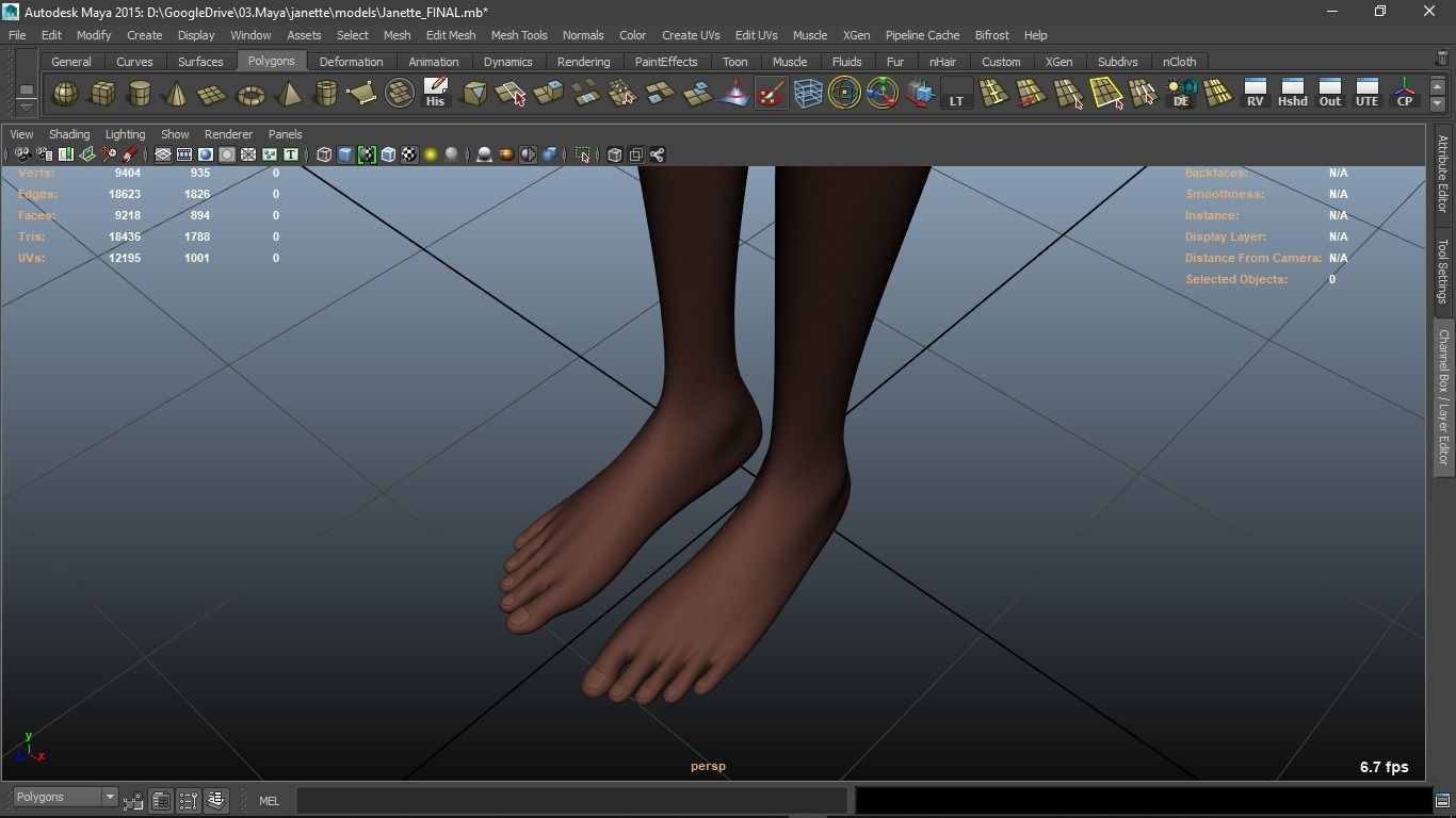 Janette cartoon female character 3D model_27