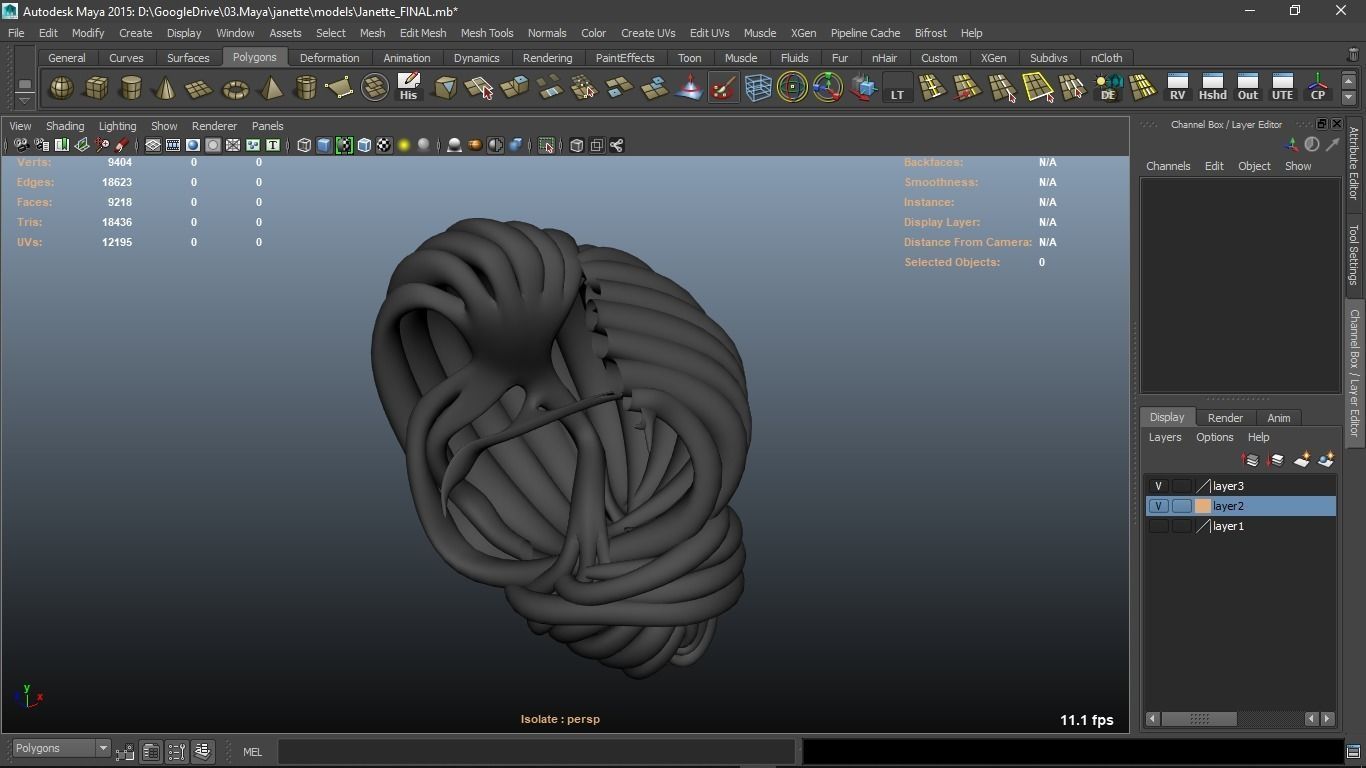 Janette cartoon female character 3D model_36
