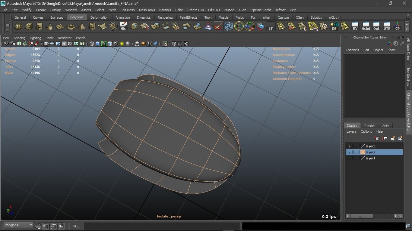 Janette cartoon female character 3D model_34
