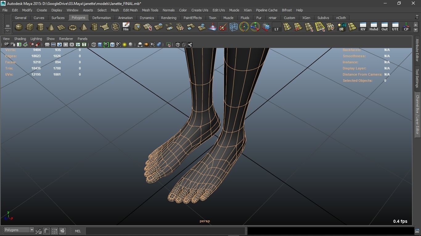 Janette cartoon female character 3D model_28