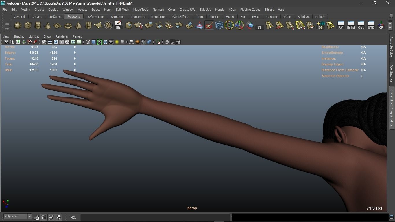 Janette cartoon female character 3D model_21