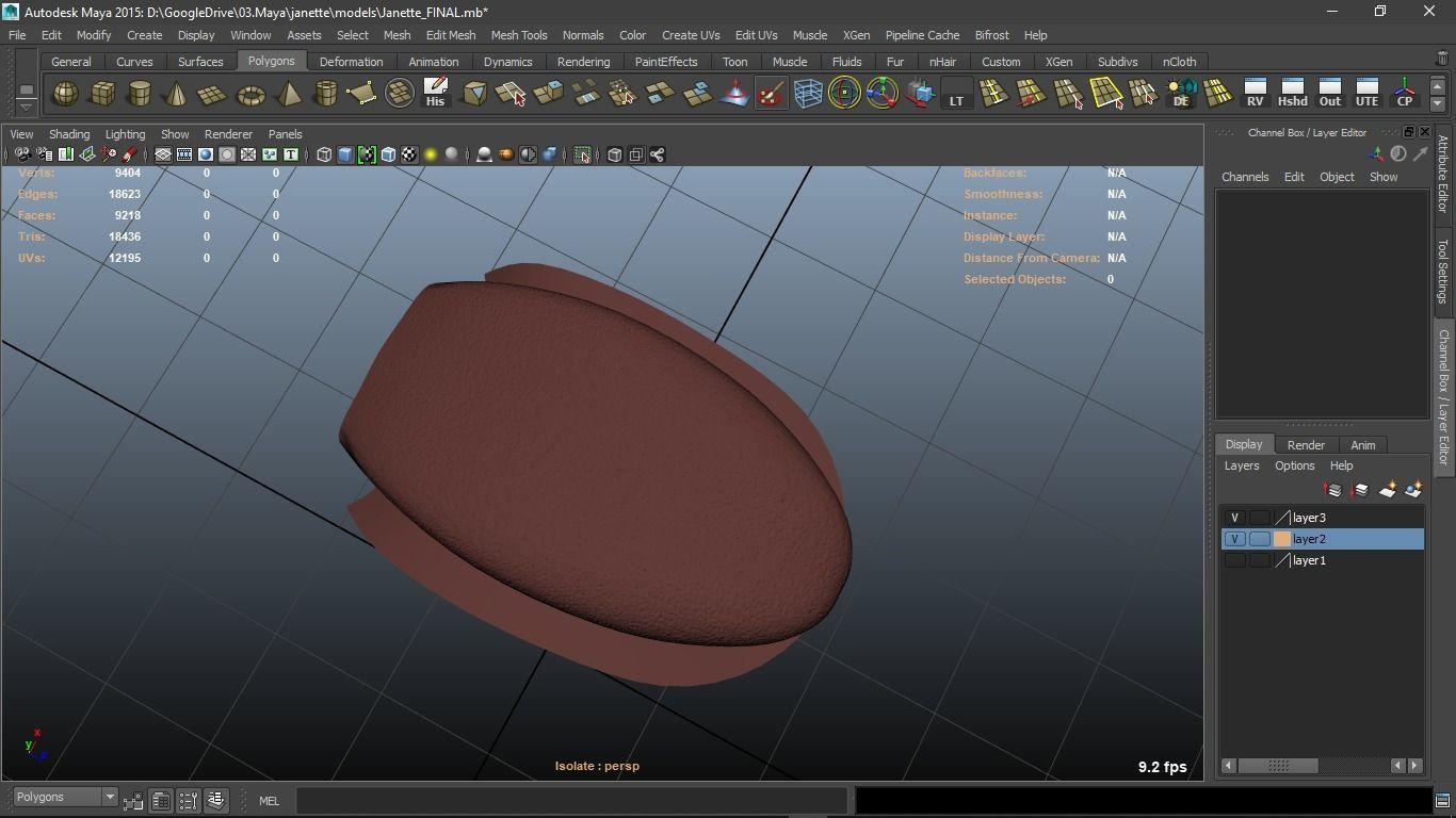 Janette cartoon female character 3D model_33