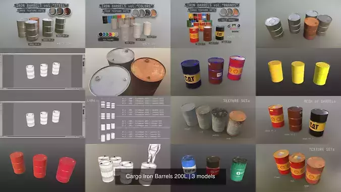 Cargo Iron Barrels 200L